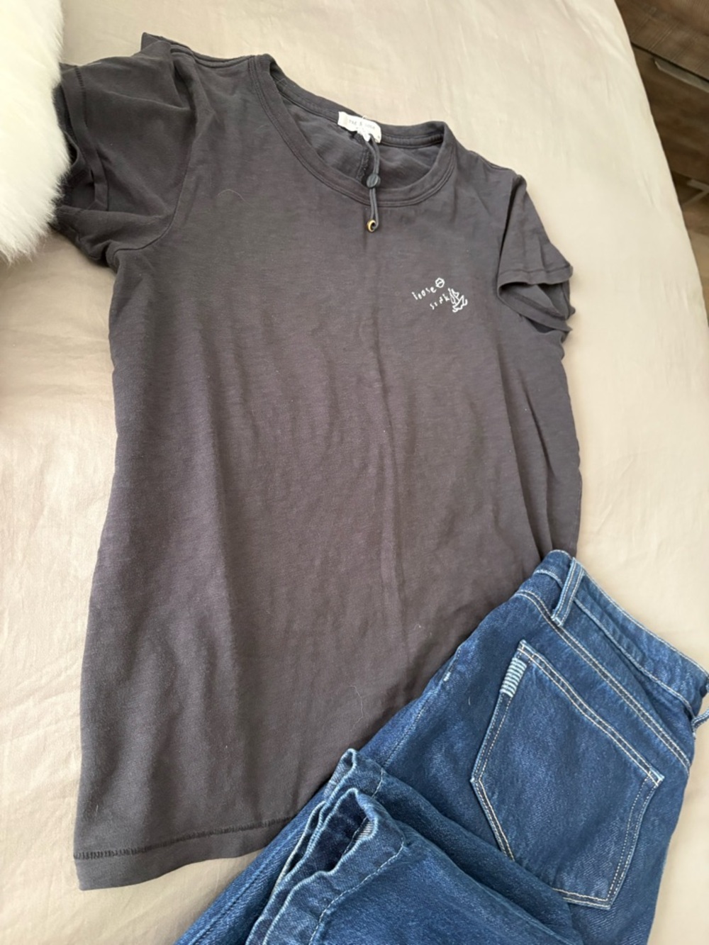 rag & bone Charcoal Gray Crewneck Tee